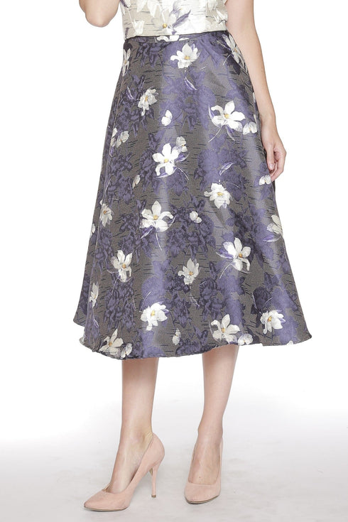 Jacquard Floral MIdi Skirt